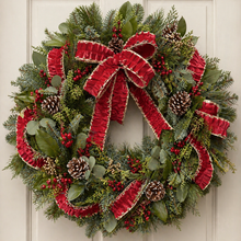 Load image into Gallery viewer, 1.5" x 10yd Red Velvet Pleated Metallic Dupioni Double Fused JME Ribbon
