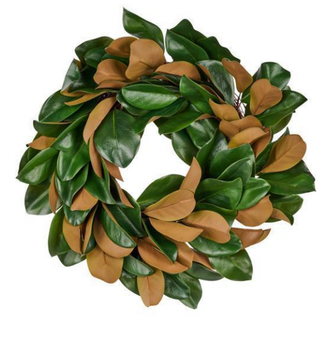 Silk Magnolia Wreath 26in