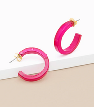 Load image into Gallery viewer, Small Resin Hoop Earrings