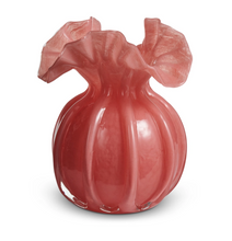 Load image into Gallery viewer, 6.5" Pink Ruffle Vase