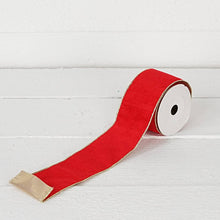 Load image into Gallery viewer, Wired Ribbon-Red hard velvet w. Gold Back (2.5inW)