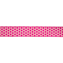 Load image into Gallery viewer, 2 1/2" Wired Dupioni Ribbon | Pink/Orange Hexi w/ Pink Backing | 10 Yard Roll