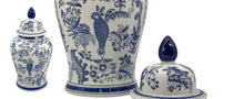 Load image into Gallery viewer, Blue &amp; White Chinoiserie Ceramic Jar 25": Classic Landscape
