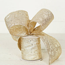 Load image into Gallery viewer, 4inWx10Yard Wired Ribbon-Golden Artisan