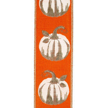 Load image into Gallery viewer, White Gilded Pumpkin Deluxe, Pumpkin, 2-1/2 In, 10 Yards