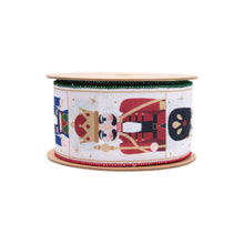 Load image into Gallery viewer, Nutcracker Wired Ribbon 2.5" with Red/Green Edge 10yd
