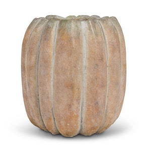 Cement Pumpkin Planter: Large Low (6.5"W)
