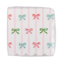 Load image into Gallery viewer, PLNP638- Bow Stripe Scallop Cocktail Napkin
