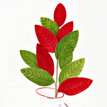 Load image into Gallery viewer, 25in Velvet Red Green Magnolia Lvs Spray