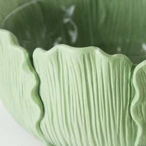 Large Leaf Reverie Planter: Green / H-7" | D-14"