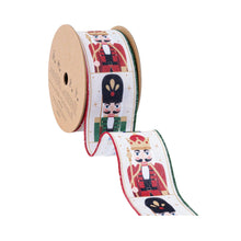 Load image into Gallery viewer, Nutcracker Wired Ribbon 2.5" with Red/Green Edge 10yd