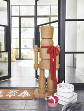 Load image into Gallery viewer, All Weather Rattan Nutcracker - Red: Rattan (Synthetic), Metal, Velvet Bow / 48&quot; H x17.5&quot; W x 12&quot; D