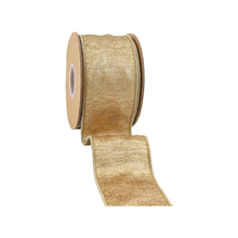 Load image into Gallery viewer, 2 1/2&quot; Wired Ribbon | Textured Gold Metallic Tissue Backing | 5 Yard Roll
