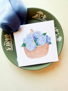 Nantucket Basket Blue Hydrangea Gift Tag