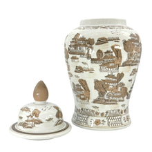 Load image into Gallery viewer, Blue &amp; White Chinoiserie Ceramic Jar 25": Classic Landscape