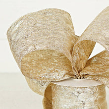 Load image into Gallery viewer, 4inWx10Yard Wired Ribbon-Golden Artisan
