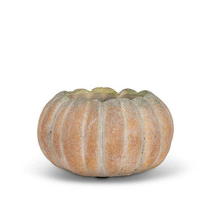 Cement Pumpkin Planter: Large Low (6.5"W)