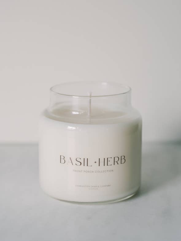 Basil + Herb Soy Candle | Front Porch Collection: 16 oz.