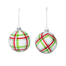 Load image into Gallery viewer, Glenn Plaid Handpainted Glass Ball Orna