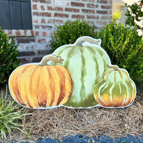 Heirloom Pumpkin Trio Garden Stake