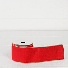 Load image into Gallery viewer, Wired Ribbon-Red hard velvet w. Gold Back (2.5inW)