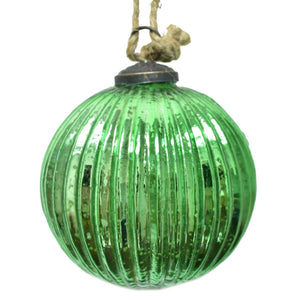 Hammered Mercury Glass Ornament 4" Light Green