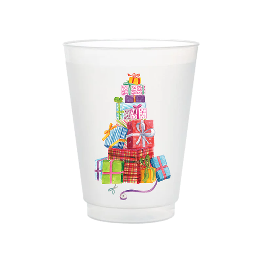 Christmas Present Stack Frosted Cups | Set of 6
