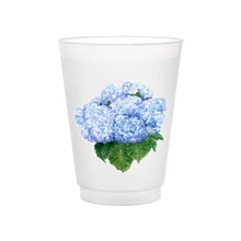 Load image into Gallery viewer, Blue Hydrangea Frosted Cups | Set of 6