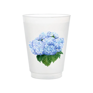 Blue Hydrangea Frosted Cups | Set of 6