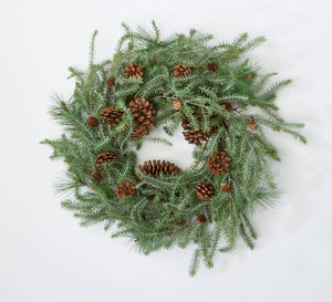 22 In. Hemlock And Pine Cone Wreath