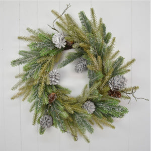 27” Canadian Blue Spruce/Cone Wreath